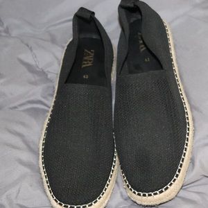 Zara black knit  Espadrille mens shoe